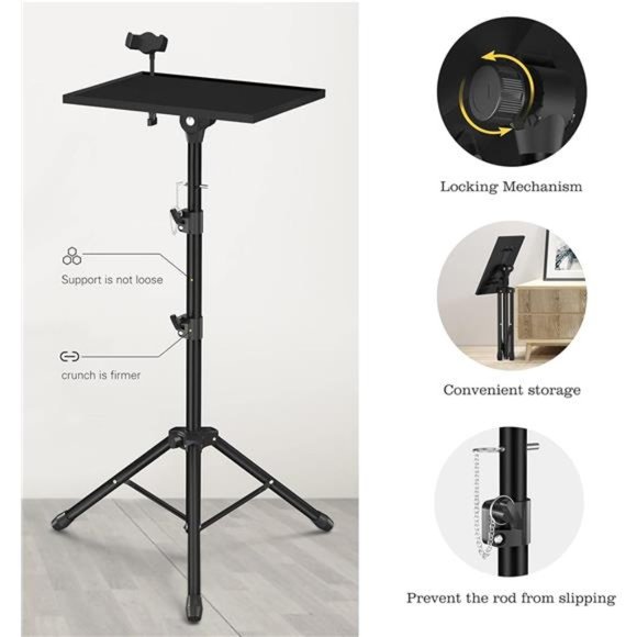 Projector Stand Tripod,Laptop Tripod ProjectorStand Adjustable Height 22to47Inch - Picture 2 of 6